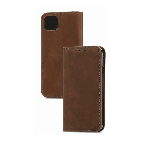 Leather Flip Cover with Internal Pocket For Xiaomi Redmi A1 2022 Brown